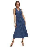 Tommy Hilfiger Women's Printed V-Neck Midi Dress