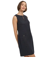 Tommy Hilfiger Women's Sleeveless Split-Neck Shift Dress