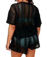 Adore Me Plus Size Nika Swimwear Two-piece Swim Cover-up Top