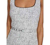 Karl Lagerfled Paris Women's Jacquard Belted A-Line Dress