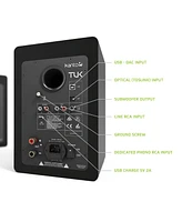 Kanto Tuk Premium Powered Bookshelf Speakers with Headphone Out, Usb Dac, Dedicated Phono Pre-amp, & Bluetooth - Pair