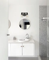 Lalia Home Studio Loft Modern Two Light Metal and Clear Seeded Glass Shade Vanity Uplight Downlight Wall Mounted Fixture
