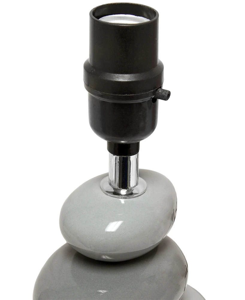 Creekwood Home Priva 14.7" Contemporary Ceramic Stacking Stones Table Desk Lamp