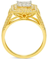 Diamond Square Halo Cluster Engagement Ring (1 ct. t.w.) in 14k Gold