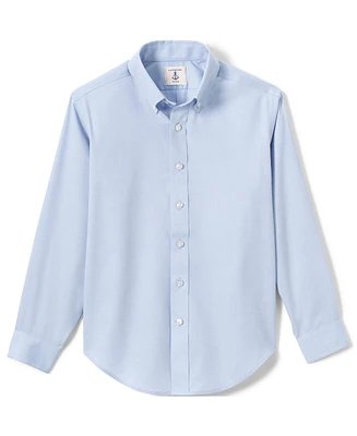 Lands' End Big Boys Long Sleeve No Iron Pinpoint Dress Shirt