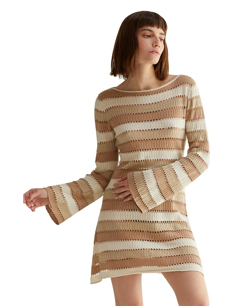 Crescent Women's Noelle Stripe Play Cover Up Mini Dress