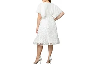 Kiyonna Plus Pretty Petals Mesh Cocktail Dress
