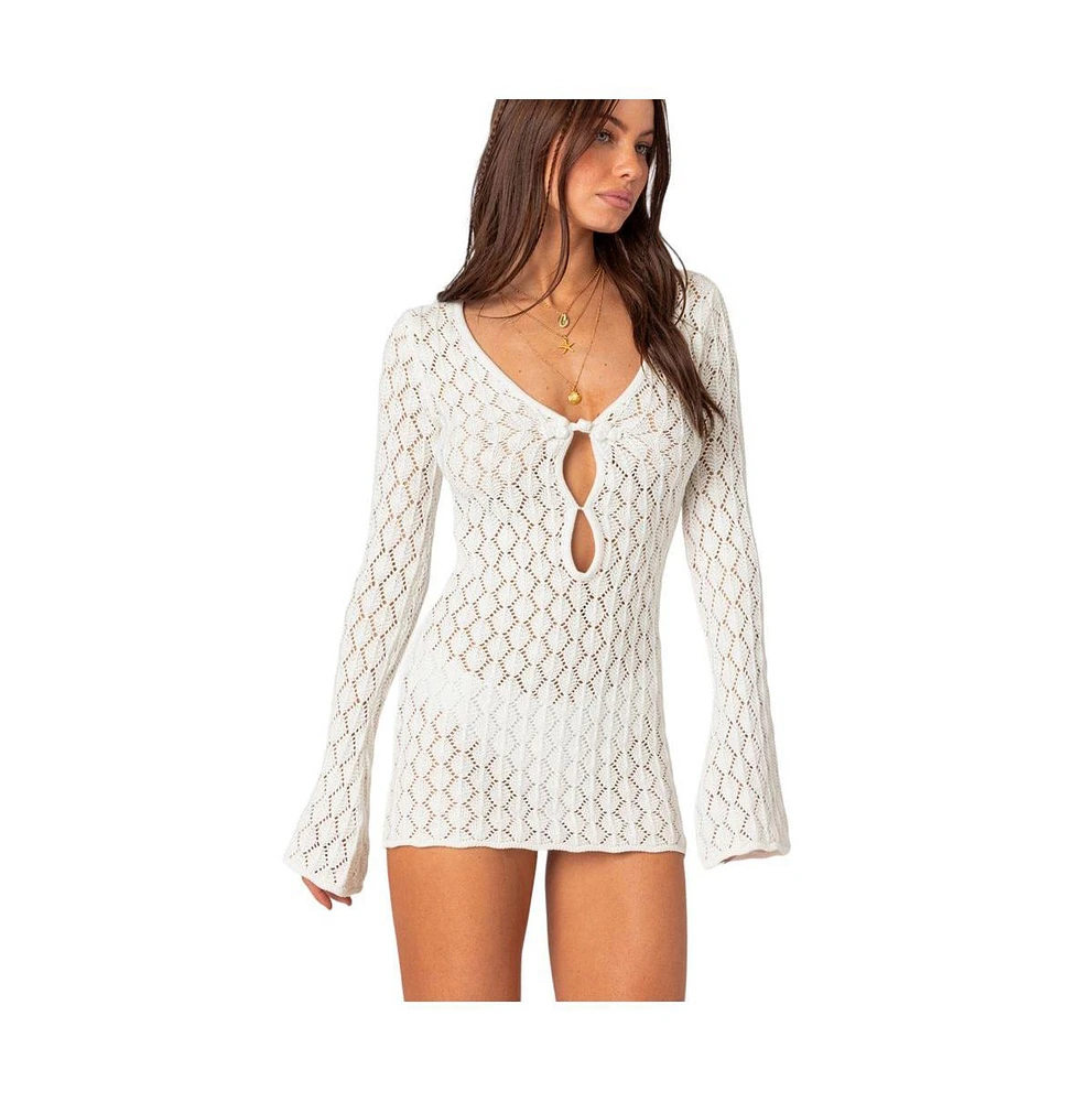 Edikted Women's Brie Cut Out Crochet Mini Dress