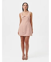 Nana'S Women's Fit & flare mini dress with bow and square neck