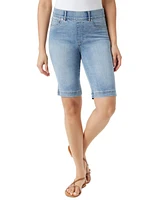 Gloria Vanderbilt Petite Shape Effect High Rise Pull On Denim Bermuda Shorts