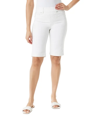 Gloria Vanderbilt Petite Shape Effect High Rise Pull On Denim Bermuda Shorts