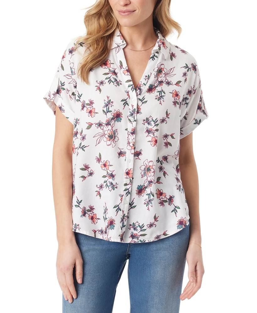 Gloria Vanderbilt Women's Demi Short-Sleeve Button Front Shirt