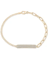 Audrey by Aurate Diamond Bar Two-Chain Link Bracelet (1/2 ct. t.w.) in Gold Vermeil, Created for Macy's