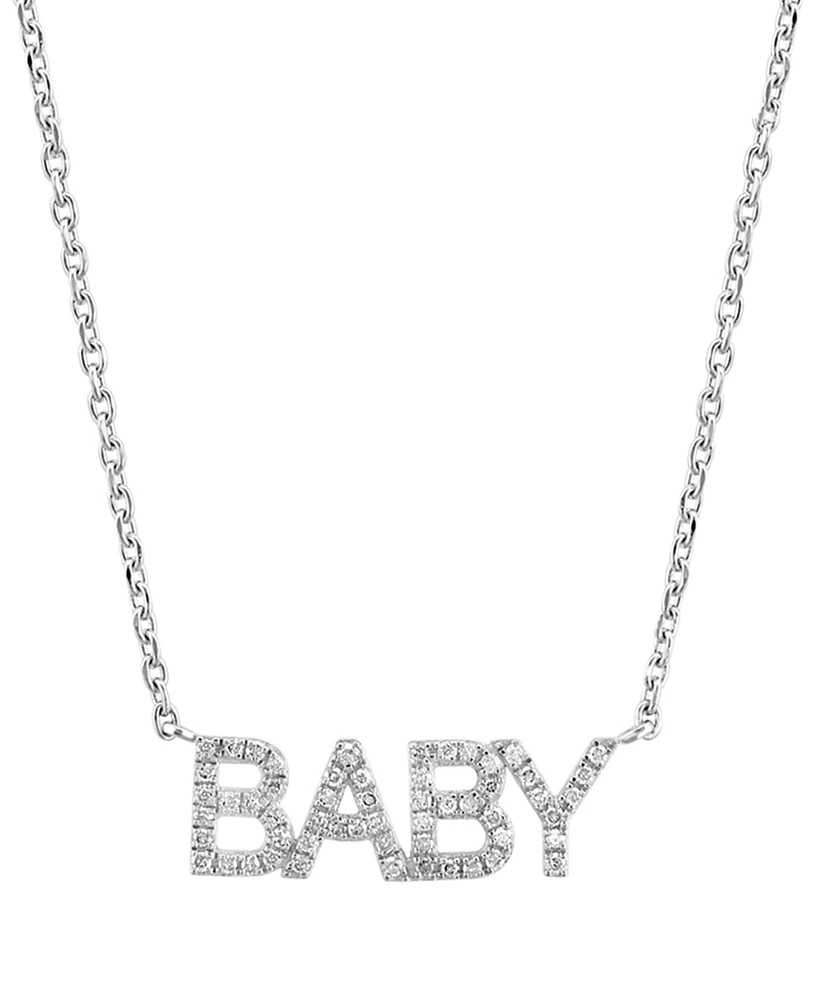 Effy Diamond Happy 18" Pendant Necklace (1/5 ct. t.w.) Sterling Silver