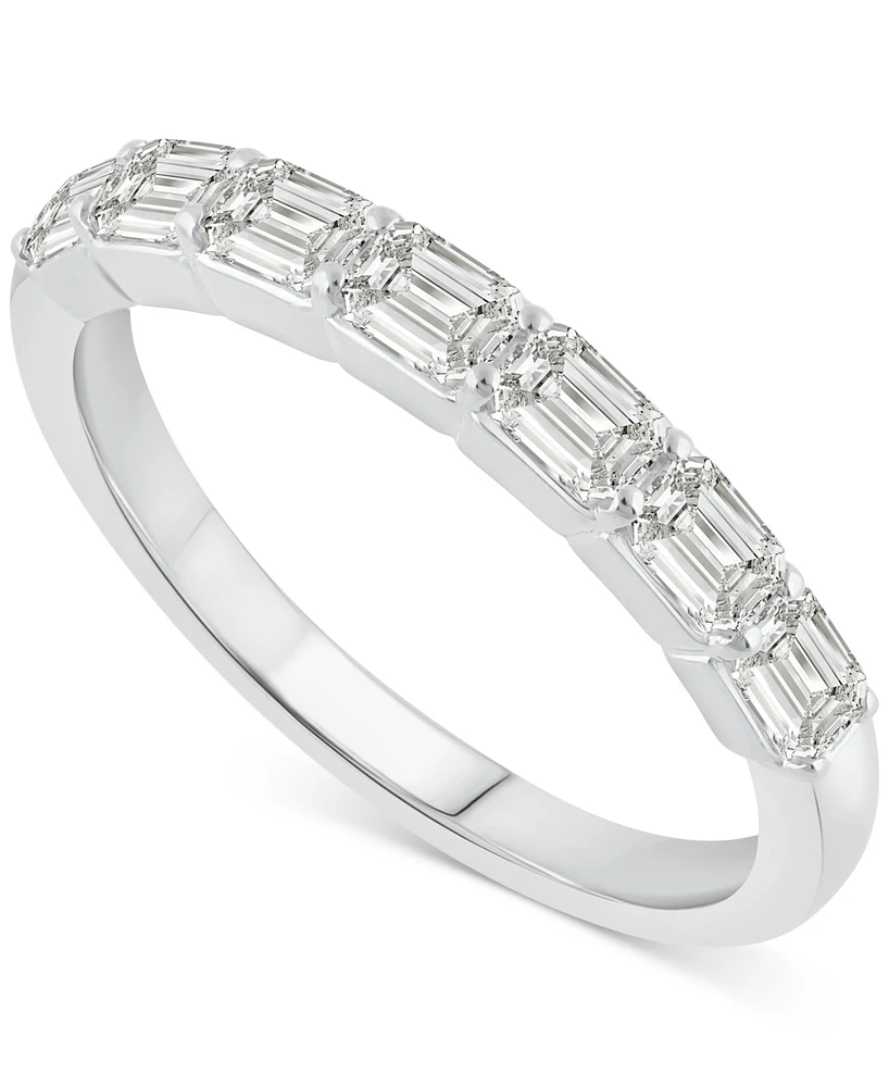 Diamond Emerald-Cut Anniversary Band (1 ct. t.w.) in 14k White Gold