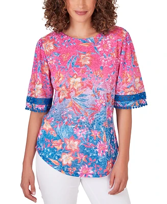 Ruby Rd. Petite Ombre Floral Top