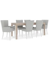 Catriona 7pc Dining Set (Rectangular Dining Table, 4 Upholstered Side Chairs & 2 Upholstered Arm Chairs), Created for Macy's