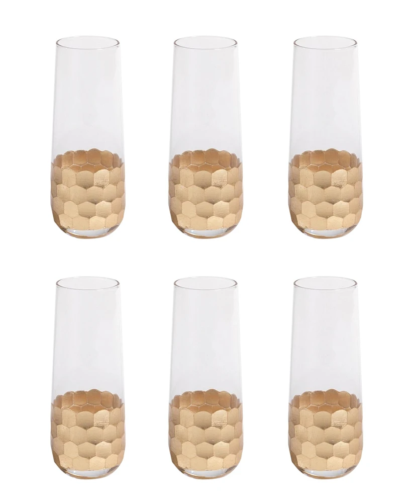 American Atelier Daphne Gold Stemless Flutes, Set of 6