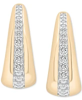 Audrey by Aurate Diamond Tapered Extra Small Hoop Earrings (1/4 ct. t.w.) in Gold Vermeil, Created for Macy's