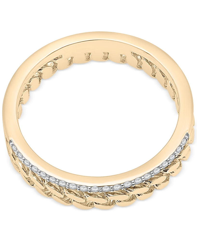 Audrey by Aurate Diamond Chain Link Double Row Ring (1/10 ct. t.w.) in Gold Vermeil, Created for Macy's