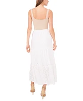 Sam & Jess Women's Eyelet Tiered Pull-On Midi Knit Skirt