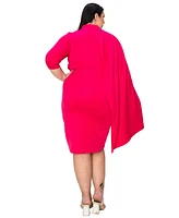 L I V D Plus Size Dahlia Sash Cape Dress