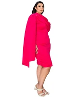 L I V D Plus Size Dahlia Sash Cape Dress