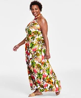 I.n.c. International Concepts Plus Halter Maxi Dress, Created for Macy's