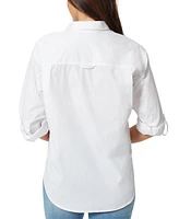 Gloria Vanderbilt Petite Amanda Cotton Button-Front Shirt
