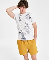 Sun + Stone Men's Brody Short Sleeve Crewneck Paisley Print T-Shirt, Created for Macy's