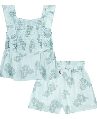 Levi's Toddler Peplum Tank Top and Shorts Set