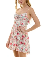 Trixxi Juniors' Floral Print Sleeveless Fit & Flare Dress