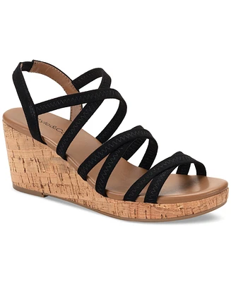 Style & Co Women's Arloo Strappy Elastic Wedge Sandals, Created for Macy's