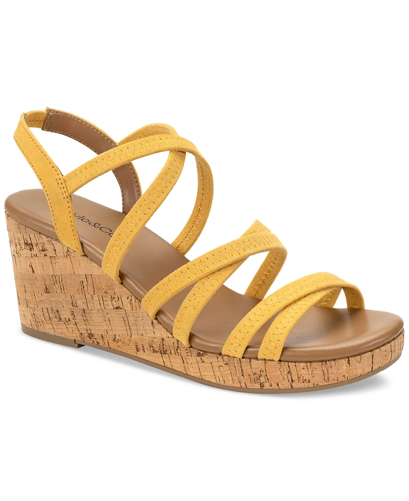 Style & Co Women's Arloo Strappy Elastic Wedge Sandals, Created for Macy's