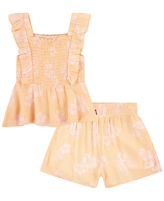 Levi's Toddler Peplum Tank Top and Shorts Set