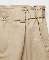 Mango Women's Linen Cargo Pants