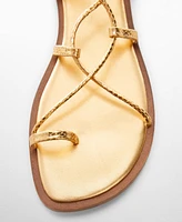 Mango Women's Leather Straps Sandals