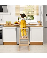 Slickblue 2-in-1 Multifunctional Toddler Step Stool with Safety Rail