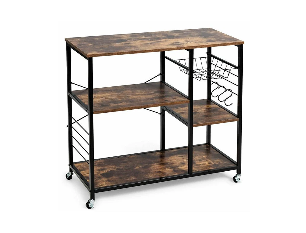 Slickblue Rolling Industrial Kitchen Baker's Storage Shelf