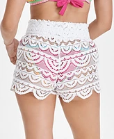 Miken Juniors' 2.5" Scalloped Lace Cover-Up Shorts, Created for Macy's