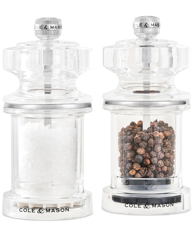 Cole & Mason 4.5" Acrylic Salt & Pepper Mill Gift Set