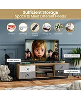 Slickblue Modern 55 Inch Tv Stand with 2 Storage Cabinets for TVs up to 60 Inch