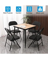 4-Pack Folding Chair Fabric Upholstered Padded Seat Metal Frame for Home