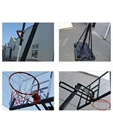 7.5ft - 10ft Height-Adjustable Portable Basketball Hoop