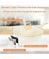 10-Piece Nonstick Ceramic Cookware Sets, Granite Pots and Pans Set