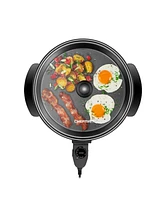 Chefman 12" Round Electric Non-Stick Skillet with Tempered Glass Lid