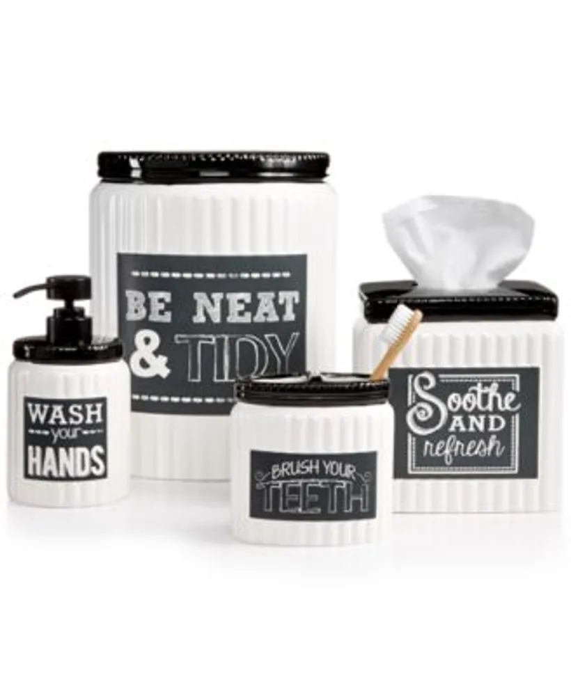 Avanti Chalk It Up Vintage Inspired Ceramic Bath Accessories