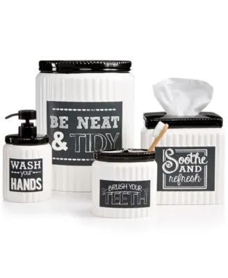 Avanti Chalk It Up Vintage Inspired Ceramic Bath Accessories