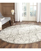 Safavieh Amherst AMT427 Dark Gray and Beige 7' x 7' Round Area Rug