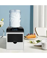 Slickblue 2-in-1 Stainless Steel Countertop Ice Maker with Water Dispenser